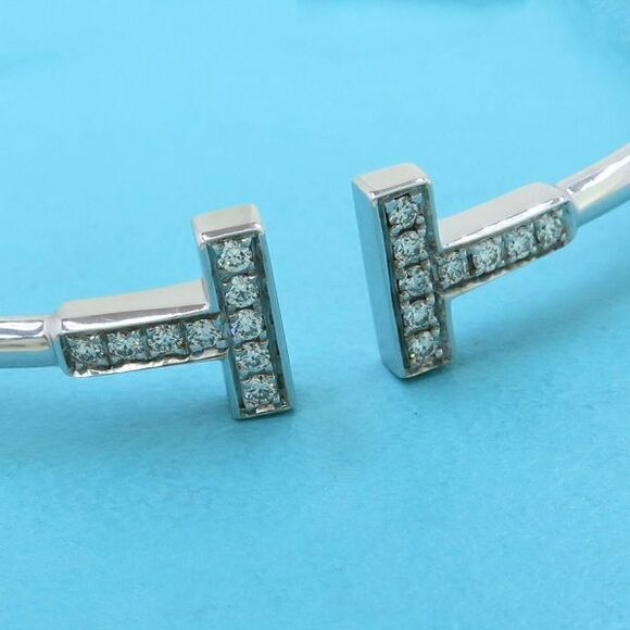 Tiffany & Co T Wire Diamond Bangle [] - Picture 4 of 6